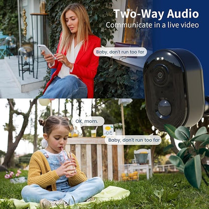 Security Cameras Wireless Outdoor, Battery Powered 2k WiFi Cameras for Home Security, Spotlight Color Night Vision, AI Motion Detection, Siren, Weatherproof, 2-Way Talk, Playback, SD/Cloud Storage