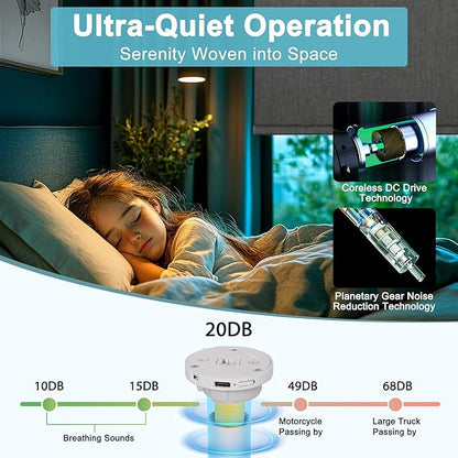 BERISSA Smart Motorized Blinds with Remote,No Drill Automatic Roller Blinds for Indoor Windows,Blackout Linen Fabric,Electric Shades for Windows Home Office,Double-Sided Dark Grey,Custom Size