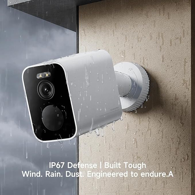 XIAOMI Outdoor Camera BW500: 2.5K Battery Security Camera Wireless with Color Night Vision, Optional Solar Panel, IP67 Weatherproof, 136° Wide View Home
