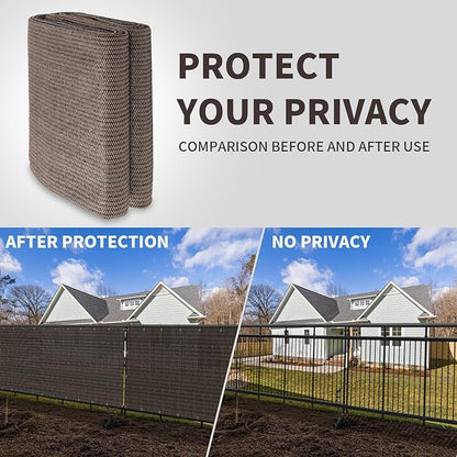 LOVE STORY Custom Size 3.3'x38' Brown Balcony Privacy Screen,UV Block Privacy Fence Screen,90% Shield for Outdoor Pool Garden Apartment Railing