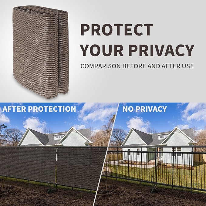 LOVE STORY Balcony Privacy Screen, 3'x16' Brown Deck Shield Screen Fence Cover (HDPE),UV Protection and Weather-Resistant,3 FT Height for Deck, Patio, Backyard, Outdoor Pool, Porch, Railing