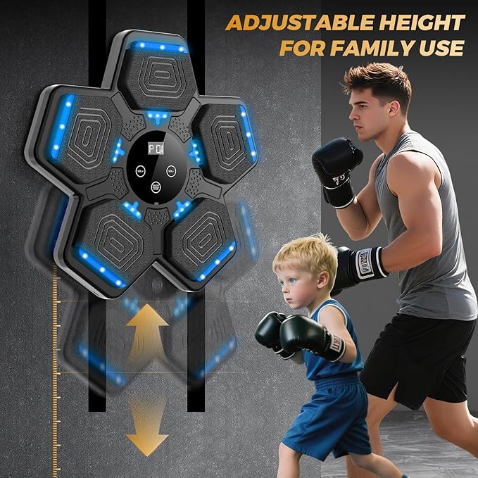 LOLBOX Music Boxing Machine for Adults & Kids - Smart Punching Machine with Boxing Gloves, Wall Boxing Punching Pad for Home, Office, Gym (Upgraded Version)