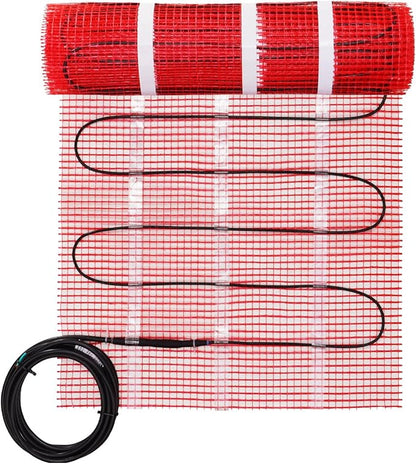 VEVOR Floor Heating Mat, 30 Sq.ft, Electric Radiant in-Floor Heated Warm System with Digital Floor Sensing Thermostat, Includes Installation Monitor, Adhesive Back for Easy Installation on The Floor