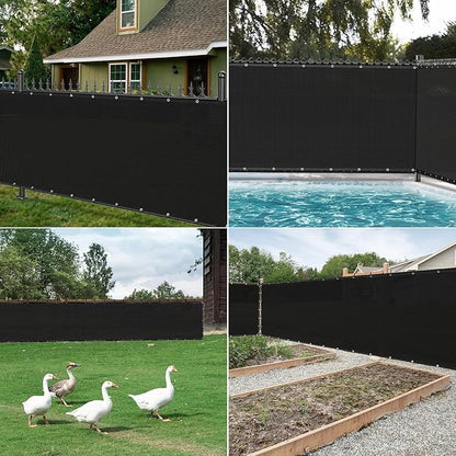 Winpull Privacy Fence Screen 5FT x 50FT, Heavy Duty 170GSM HDPE Fence Screen Privacy Mesh for Chain Link & Wood Fence, 95% Privacy Screen for Backyard Patio Balcony, Reinforced Edges & Grommets