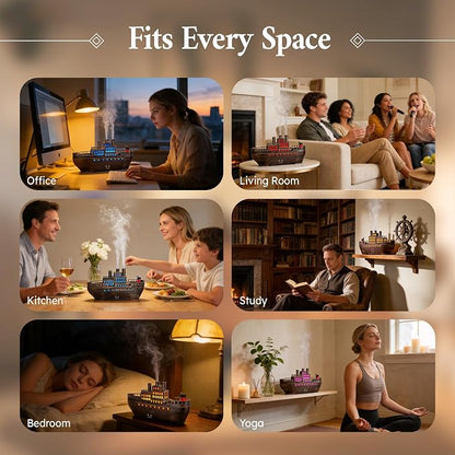Essential Oil Diffuser 250ml, Ultrasonic Titanic Humidifier with 7 Color LED Lights, Quiet Operation, Auto Shut-Off, Remote Control, Perfect for Home, Office, and Bedroom Decor (Copper)
