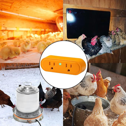 Thermostatically Controlled Outlet: Automatically Turn on Below 32℉, Turn Off Above 47℉ Unnecessary to Control Power Manually in Cold Winter Cube 1 Pack (Aurantium)