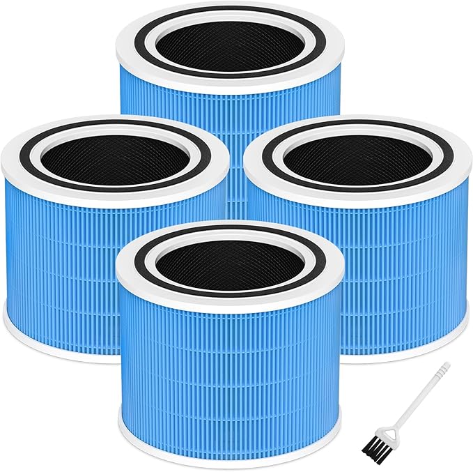 Funmit Core 200S Smoke Remover Replacement Filter for LEVOIT Core 200S Smart WiFi Air Purifier, 3-in-1 Filter Replacement and High-Efficiency Activated Carbon, Part # Core 200S-RF, 4Pack
