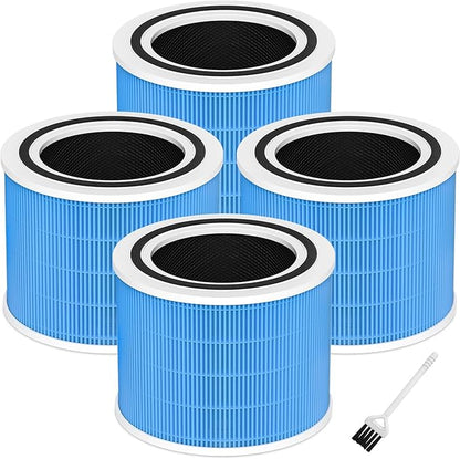 Funmit Core 200S Smoke Remover Replacement Filter for LEVOIT Core 200S Smart WiFi Air Purifier, 3-in-1 Filter Replacement and High-Efficiency Activated Carbon, Part # Core 200S-RF, 4Pack