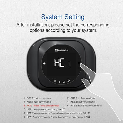 Smart WiFi Thermostat for Home, Programmable Thermostat with C-Wire Adapter, 3H/2C for Heat Pump & Conventional Systems, Tuya App Control, Compatible with Alexa & Google Assistant