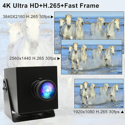 4K HDMI USB Camera Wide Angle Webcam for Computer 4K 30fps PC Camera Mini UVC USB2.0 Lightburn Camera for Laser Engraver 2X Digital Zoom USB Security Camera for Laptop Raspberry Pi Jetson Nano