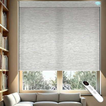 Motorized Light Filtering Roller Shades – Smart Electric Blinds for Living Room, Alexa Google Home Siri, Matter Compatible, Custom Window Shades, Cordless Rechargeable