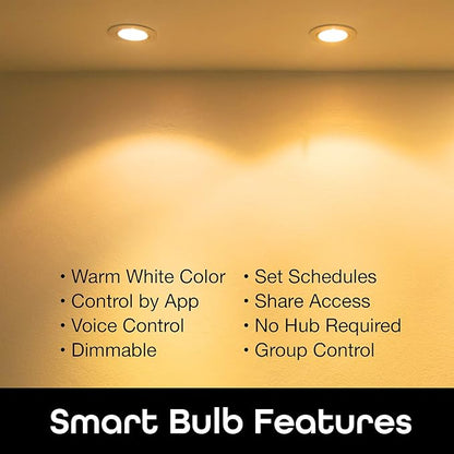 8W BR30 Medium Base White Dimmable Lux Drop Smart LED Light Bulb