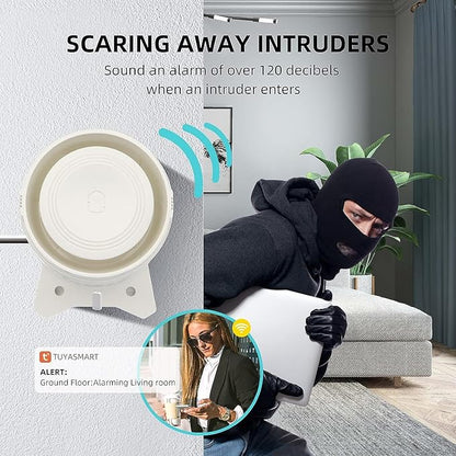 WiFi and 3/4G GSM Home Burglar Security Alarm System Auto Dial with Smart Life and Tuya App Alert, Works with Google Assistant and Alexa