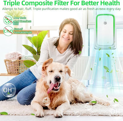 Plug In Air Ionizer - 6Pack Air Purifier with 3 LED Night Light,Negative Air Ionizer for Home Use,Mini Filterless Mobile Air Cleaner for Odor,Smoke Dust,Pets,Quiet Operation Air Freshener for Home