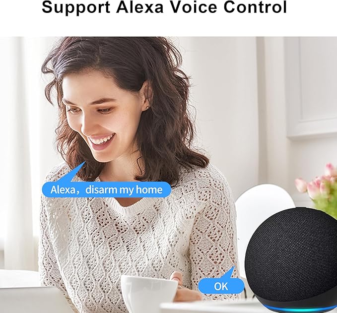 2G WiFi Alarm System, Compatible with Google Home and Alexa Wireless Security System, Motion Detector, Anti-Theft Kit with Siren, Sensor Ports Protect Your Office (Smart Life & Tuya)