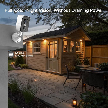 Arenti 340° Pan Wireless Security Camera Outdoor Magnetic, 3MP Battery Powered Wireless Camera for Home Security, Full-Color Night Vision, PIR AI Detection, 2-Way Audio, 2.4G WiFi Works with Alexa