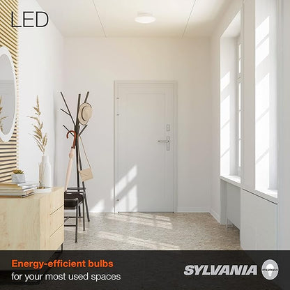 Sylvania Ultra LED Porcelain Ceiling Light Fixture, 60W : 9W, Energy Star, Non-Dimmable, Medium Base, 4000K, Cool White - 2 Pack (75081)