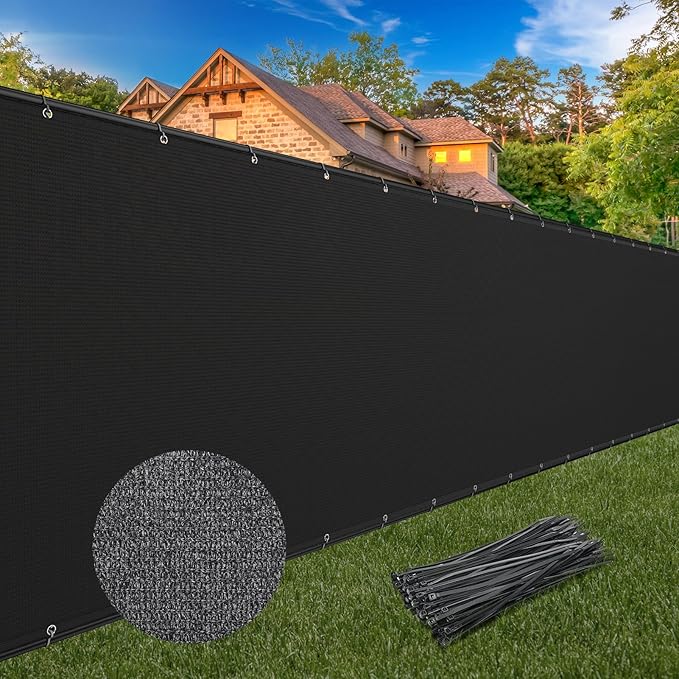 Winpull Privacy Fence Screen 5FT x 50FT, Heavy Duty 170GSM HDPE Fence Screen Privacy Mesh for Chain Link & Wood Fence, 95% Privacy Screen for Backyard Patio Balcony, Reinforced Edges & Grommets