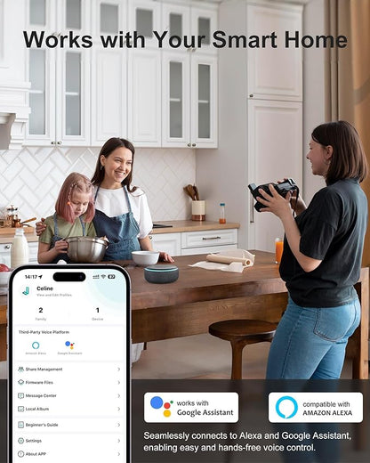WiFi Smart Locks for Front Door: Keyless Entry WiFi Keypad Deadbolt Lock, Compatible with Alexa, Remote Control, Fingerprint Password Unlock, Auto Lock, Built-in Wi-Fi (2.4Ghz)