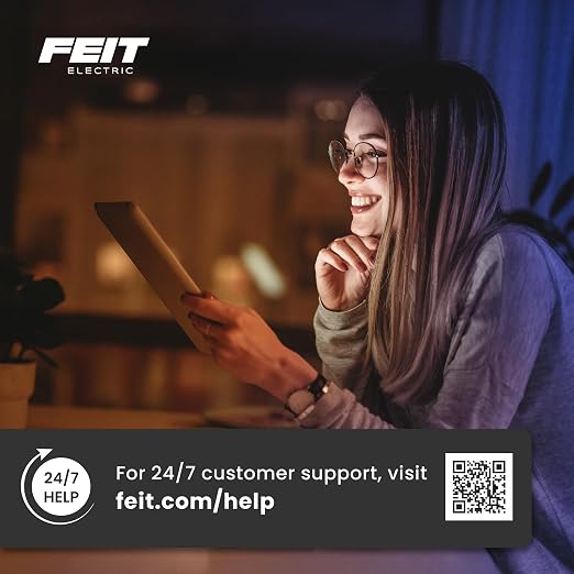 Feit Electric Smart Indoor WiFi Temperature and Humidity Sensor for Precision Environment Control, Wireless, Digital Remote App Control, Get Notification Alerts and No Hub Required - Temp/WiFi
