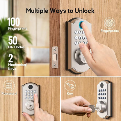 M19 Fingerprint Door Lock, Smart Keyless Entry Deadbolt for Front Door SN