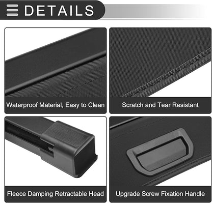 Motoforti Car Retractable Cargo Cover for Honda CRV Rear Trunk Parcel Shelf Luggage Security Shield Shade Tonneau Privacy Screen Cover, Canvas, Gloss Black