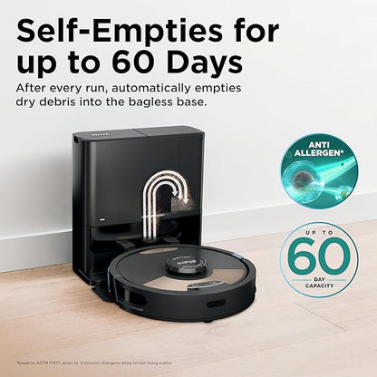 Shark Matrix Plus 2in1 Robot Vacuum & Mop with Sonic Mopping, Matrix Clean, Home Mapping, HEPA Bagless Self Empty Base, CleanEdge, for Pet Hair, Carpets and Hard Floors (Renewed)
