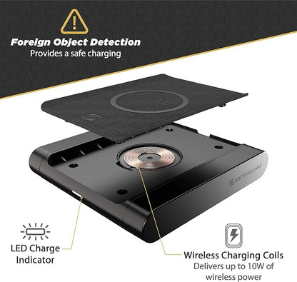 Scosche BLKIT5-SP0 BaseLynx Qi-Certified Modular Customizable Wireless Charging Station Compatible with All Qi, Power Delivery 3.0, Standard USB-C & USB-A Devices