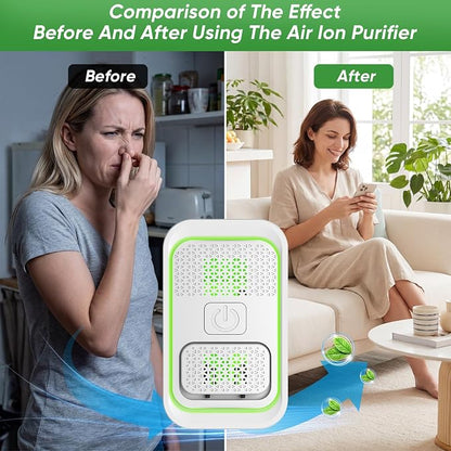 Plug In Air Ionizers - 4Pack, Negative Ion Air Purifier, Quiet Mini Air Fresheners for Home, Bedroom, Office, Kitchen, Portable Air Purifier Odor, Smoke, Dust, Pet Smell - Mini Air Cleaner White