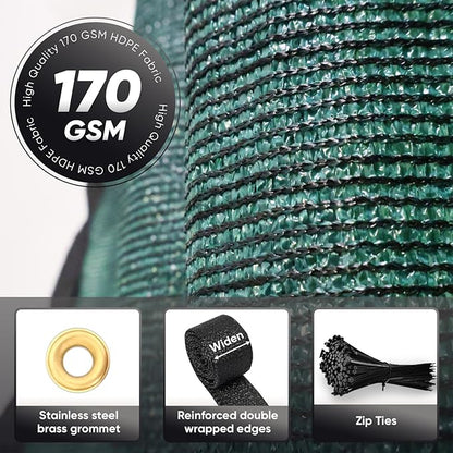 3'X23' Privacy Screen Fence 90% Blockage Heavy Duty Fencing Mesh Shade Net Cover for Wall Garden Yard Backyard Dark Green (We Make Customized)