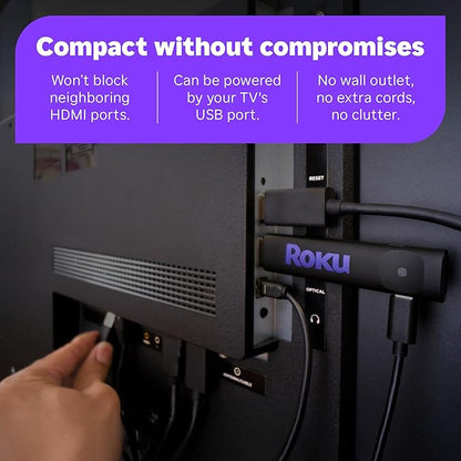 Roku Streaming Stick HD — HD Streaming Device for TV with Roku Voice Remote, Free & Live TV