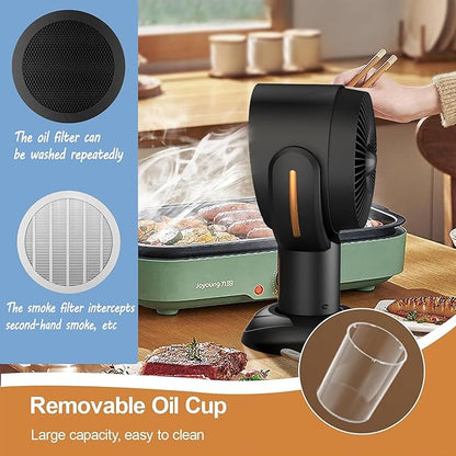 PuffHide Smoke Away Purifier Fan for Smoking Indoors, Portable Tabletop Smoke Extractor, Adjustable Angle, Compact Exhaust Fanfor Kitchen, BBQ & Home (Black & Gold)