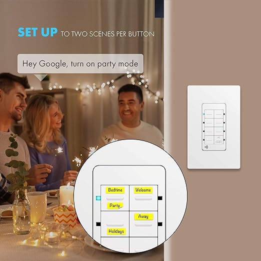 TOPGREENER Smart Light Switch and Wi-Fi Scene Controller, Neutral Wire Required, 2.4GHz Network, UL Listed