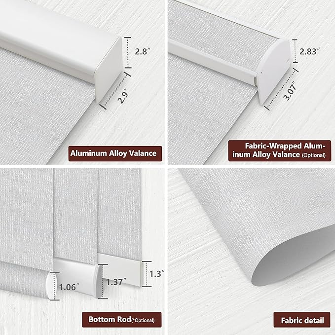 Bringnox Motorized Blinds with Remote,100% Blackout Smart Roller Blinds Compatible with Apple Homekit Google Home and Alexa Via HUB,and Customized
