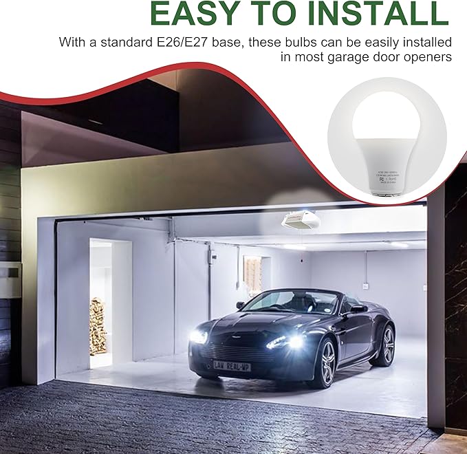 2-Pack Universal Garage Door Opener LED Light Bulb,5000K Daylight,Compatible with All Garage Door Opener Brands Such as Genie, Chamberlain, Craftsman and LiftMaster Operators