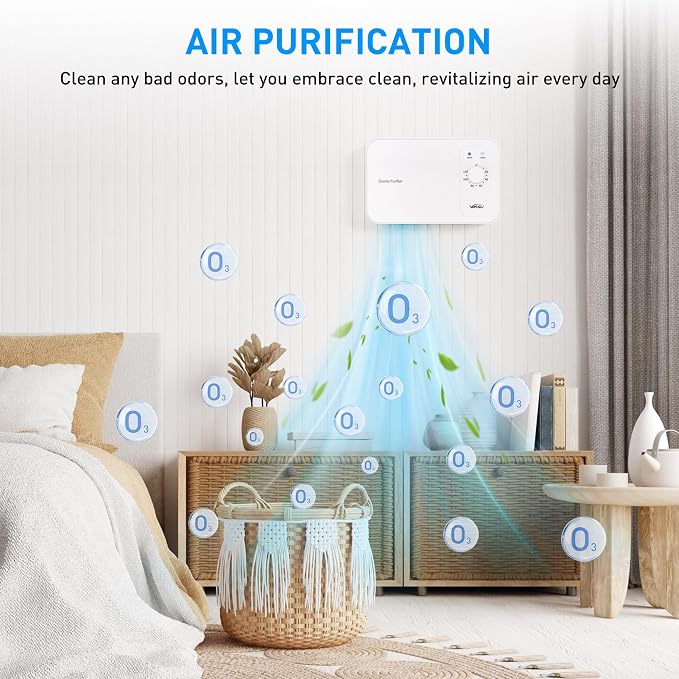 Multipurpose 800mg/h Ozone Machine,Ozone Bubbler for Purifying Water and Air,Portable Water Ozonator for Food F&V Home Hunting Cold Plunge Bathroom