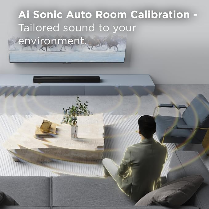 TCL Q65H 5.1 Surround Sound Bar with Wireless Subwoofer for Smart TV | Dolby Atmos DTS:X Calibration | 580W Power Bluetooth Home Theater Speaker with Bass | App Control & Remote Control | Latest Model