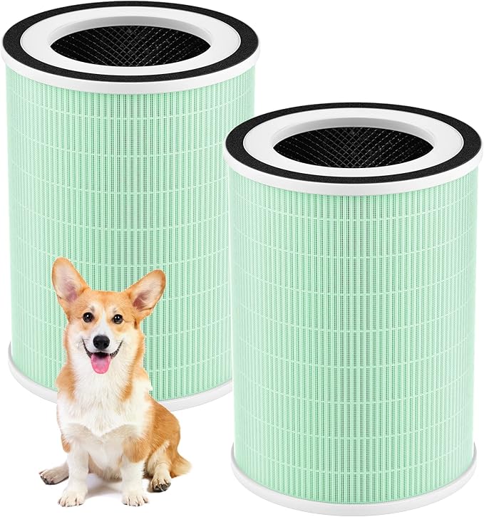 2 Pack KILO Pet Filter, Compatible with Afloia KILO, KILOPLUS, KILOPRO, MIRO,MIRO PRO and MORENTO MR-Kilo, Kalo Air Pur ifier, 360° 4-Stage Filtration, Green