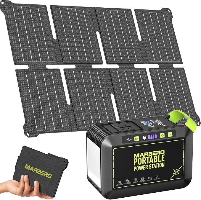 MARBERO Solar Powered Generator 88Wh, 120W Surge with 25W Solar Panel Kit