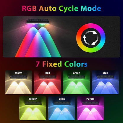 Solar Fence Lights Outdoor - 20 Pack RGB Fence Lights Solar Powered, 7 Color Modes & Warm White, IP67 Waterproof Dusk to Dawn Solar Powered Lights 12+ Hours for Fence/Backyard/Wall/Step/Patio/Deck