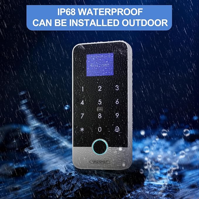 Waterproof Smart Home Security Systems Fingerprint,Password,Tuya Remote Unlock,IC Keychain Multiple Methods，with Door Switch,Power Supply DC 12V,(Electric Lock)
