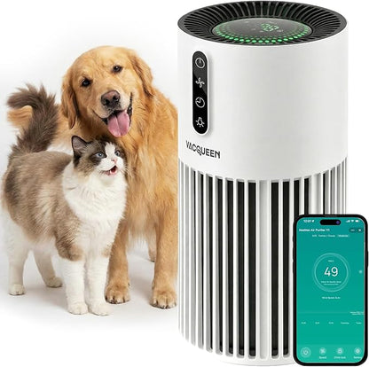 Smart Air Purifiers for Bedroom Home Pets, Timer and Alexa Control, Cover 1800 Ft² with PM2.5 Monitor, WiFi HEPA Air Purifier with Sleep Mode, Washable Filter Air Cleaner for Odors Smoke Dust
