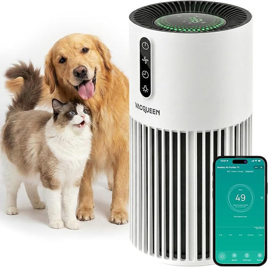 Smart Air Purifiers for Bedroom Home Pets, Timer and Alexa Control, Cover 1800 Ft² with PM2.5 Monitor, WiFi HEPA Air Purifier with Sleep Mode, Washable Filter Air Cleaner for Odors Smoke Dust