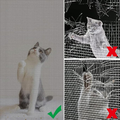 Pet Proof Window Screen Replacement 48"x100" Adjustable Thicken Charcoal Fiberglass Screen Mesh Dog Cat Net for Patio Porch Sliding Door