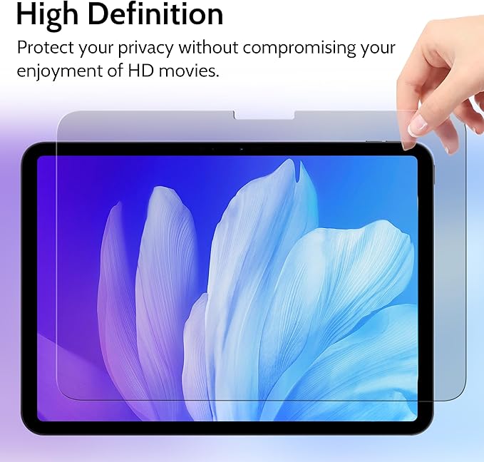 Peslv Privacy Screen Protector for iPad Air 13 Inch (2024-2026, M2 M3 M4), Anti Glare Blue Light Spy Filter Private Cover, High Sensitive Bubble-Free Easy Install Black Security Screen