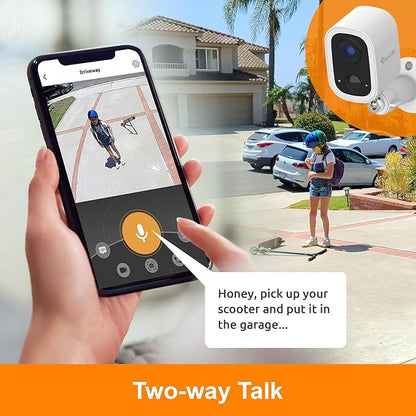 Toucan Wireless Security Camera S4 – 2K Quad HD Battery Powered Outdoor Camera, Motion Detection Alerts, Two-Way Audio, Night Vision, Weather Resistant, Smart Home Monitoring, No Subscription Required