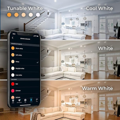 Globe Electric 50594 Works with Alexa Only Wi-Fi Smart Multicolor Changing RGB Tunable White Frosted LED Light Bulb, Voice Activated, 2000K - 5000K, BR30 Shape, E26 Base, 8.5W, Energy Star