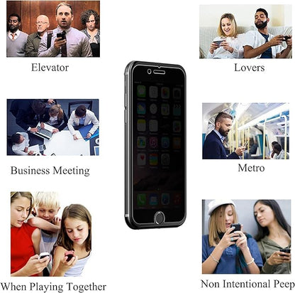 Ailun Privacy Screen Protector for iPhone SE 2020 2nd / 2022 3rd Generation, iPhone 8 7 6 6s 3Pack Anti Spy Private Tempered Glass
