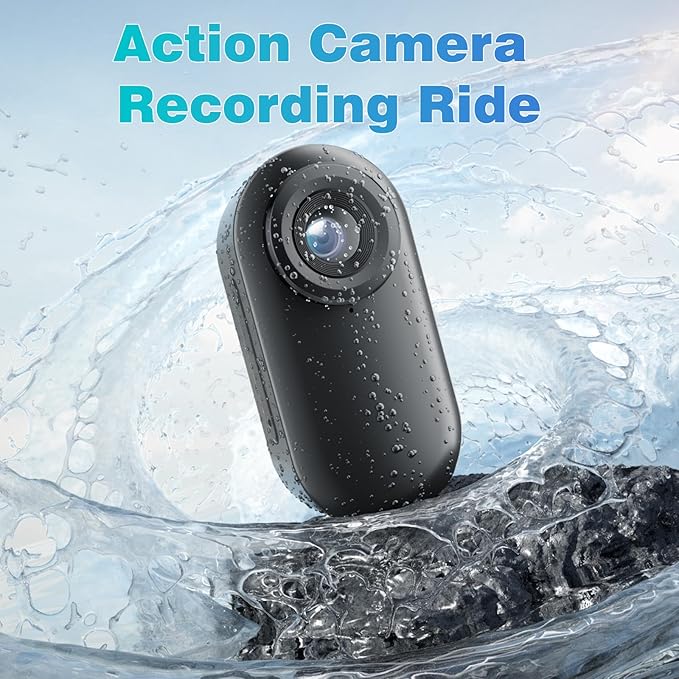 Mini Body Camera,Wearable Action Camera,Magnetic Worn Camera for Shirt,Thumb Size Hands Free Recording Necklace Body Cam for Pets,Travel,Work,Water Sports,Outdoor Adventures(Black, 64GB)