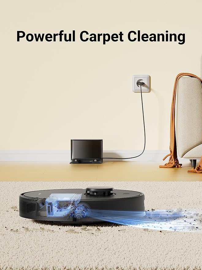 DREAME D9 Max Gen 2 Robot Vacuum and Mop Combo, LDS Navigation, 6000Pa Strong Suction Power, 240mins Runtime, 2-in-1 Sweep and Mop, WiFi, APP, Voice Control
